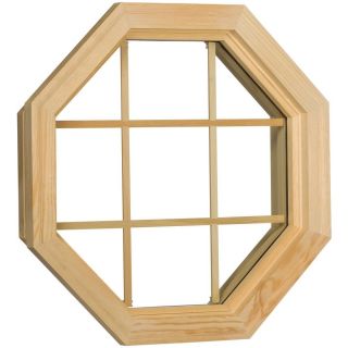 Century Unfinished Wood Fixed Clear Single Pane Glass Octagon Window
