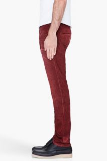 Diesel Burgundy Slim Chi Blado Cords for men