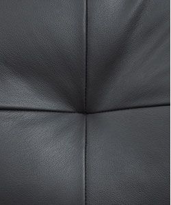 Black Leather Sectional Sofa/ Ottoman Set