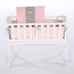 Minky Rocking Horse Cradle Bedding   Color Pink/Grey Size