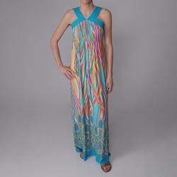 Sangria Womens Retro Print Long Maxi Dress