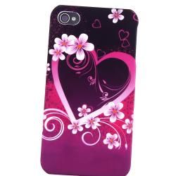 Purple Heart Flower Case/ Stylus for Apple iPhone 4/ 4S