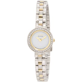 Citizen Womens Two tone Eco Drive Silhouette Crystal Watch Today $