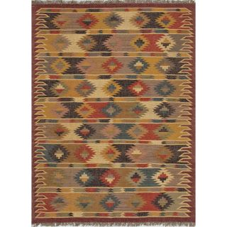 Handmade Flat Weave Tribal Multicolor Jute Rug (5 x 8) Today $179