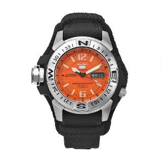 Seiko Mens SE SKZ227 Mile Marker Orange Dial Watch Watches 