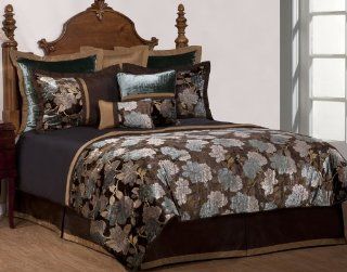 9 Piece King Rainforest Jacquard Bedding Comforter Set