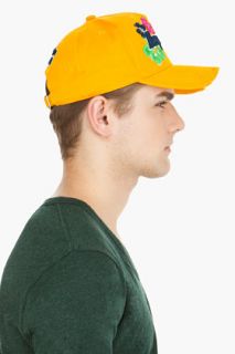 Dsquared2 Orange Tropical Gabardine Baseball Cap for men