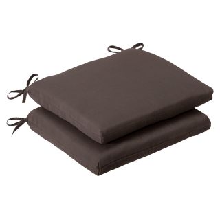 Pillow Perfect Outdoor Brown Squared Seat Cushions (Set of 2) MSRP $