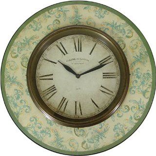 Old World Style Round Wall Clock  Sage Green Home