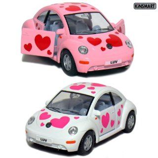 Set of 2 5 Volkswagen New Beetle with Hearts Decal 132