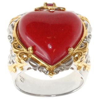 Michael Valitutti/ Dr. Robi Two tone Red Jade and Ruby Ring