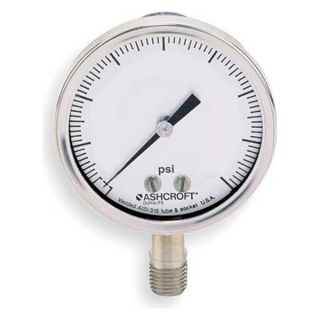 Ashcroft 35 1009AW 02L VAC/30# Compound Gauge, 3 1/2 In, 30 In Hg 30 Psi