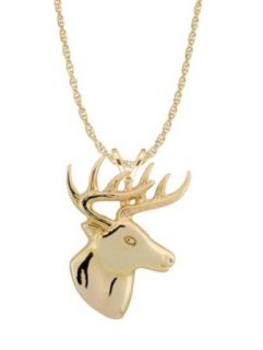 Stamper 10k Gold Large Deer Head Necklace Clothing
