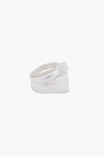 Maison Martin Margiela Glass Stone Double Ring for women
