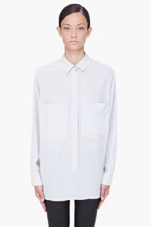 See by Chloé Grey Silk Double Pocket Blouse for women