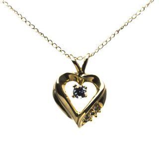 10k Yellow Gold Tanzanite and Cubic Zirconia Heart Necklace Today $47