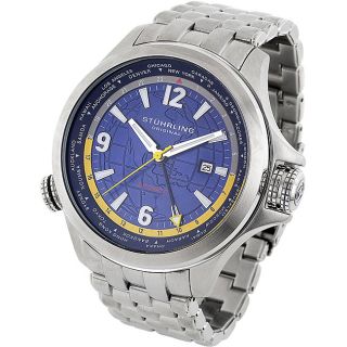 Stuhrling Original Mens Now Voyager World Timer Watch Today $90.99 5