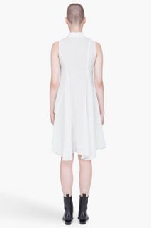 Wayne White Silk Godet Dress for women