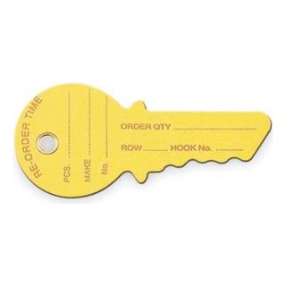Hpc INV 1 Key Blank Inventory Tag, Yellow, PK 100