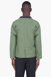 Sasquatchfabrix Olive Hanten Shawl Collar Jacket for men