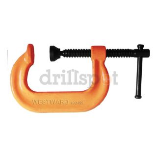 Westward 10D499 C Clamp, 4 In, 3 1/4 In Deep, Orange