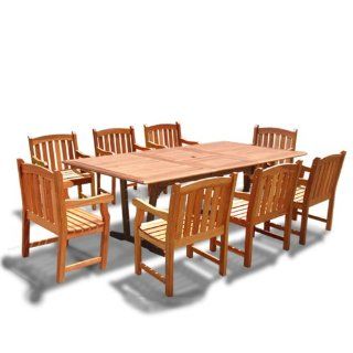 VIFAH V232SET20 Rectangular Extension Table and Wood