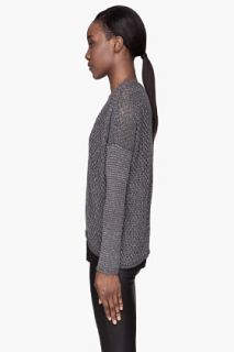 Helmut Silver Grey Open Knit Sweater for women