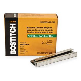 Stanley Bostitch SX50351/2G 7M Staple, 7/32 In Crown, 1/2 In Long, Pk 7000