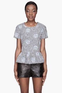 Marc By Marc Jacobs Blue Jamie Dot Peplum Bluose  for women