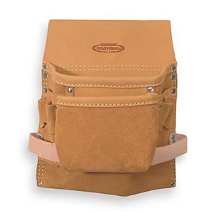 Mcguire Nicholas 823 Nail/Tool Bag, 8 Pocket, Saddle Leather