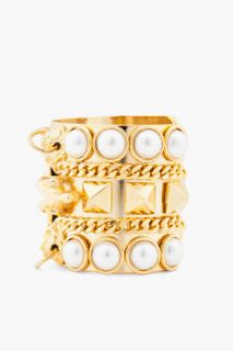 Fallon Gold Studs And Pearls Cuff for women