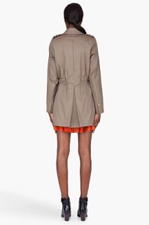 Thakoon Addition Taupe Drawstring Trench Coat for women