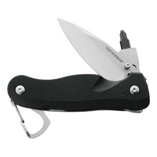 Leatherman c33B Folding Knife, Locking, Blk, 4 7/8, Straight