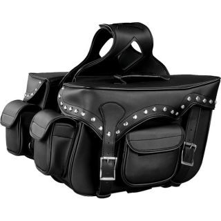 Raider Large Black Studded Motorcycle Saddle Bags Today $124.99