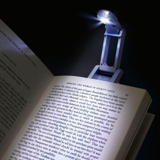 BasAcc Silver Ultra bright Single Book reading LED Light with Clip