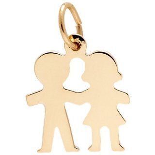 Rembrandt Charms Boy and Girl Charm, 14K Yellow Gold