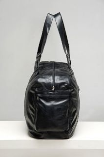 Rudsak  Large Black Leather Duffel Bag for men