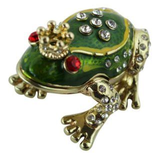 Bejeweled Metal Frog Prince Pill Box Pill Box Toys