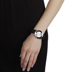 Geneva Platinum Womens Mother of Pearl Silicone Strap Watch