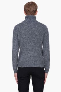 BLK DNM Grey Alpaca Knit Turtleneck for men