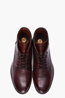 H By Hudson Brown Leather Smyth Boots for men