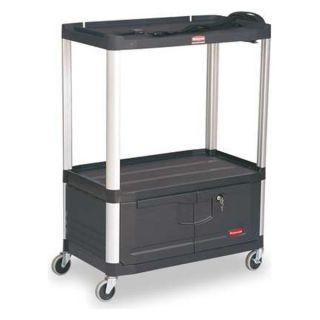 Rubbermaid FG9T3400BLA Cart with Cabinet, 48Hx36 1/4W, Black