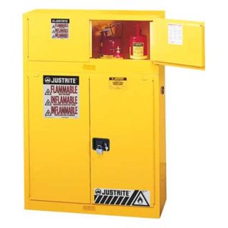 Justrite 896200 Flammable Cabinet, Vertical, 55 Gal., YLW