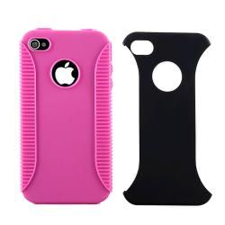 Hot Pink Hybrid Case Protector for Apple iPhone 4 AT&T