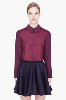 CARVEN Plum Crushed Silk Blouse for women