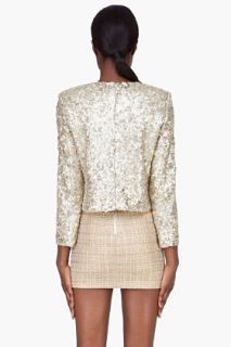 Alice + Olivia Pale Gold Sequin Brianna Jacket for women