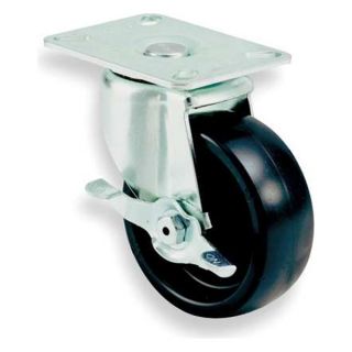 E.R.Wagner 1F2804327002199R Swivel Plate Cstr w/Brke, 300 lb, 4 In Dia