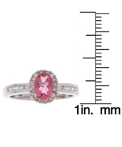 14k Gold 1/3ct TDW Diamond Pink Tourmaline Ring