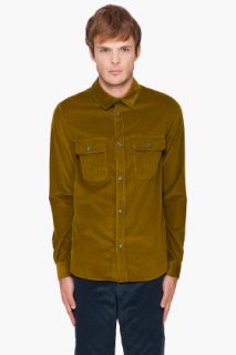 A.P.C. Olive Cord Overshirt for men