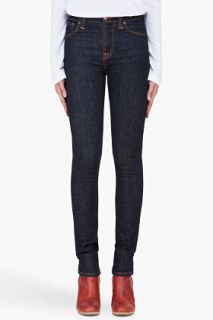 Nudie Jeans Navy High Kai Organic Twill Jeans for women